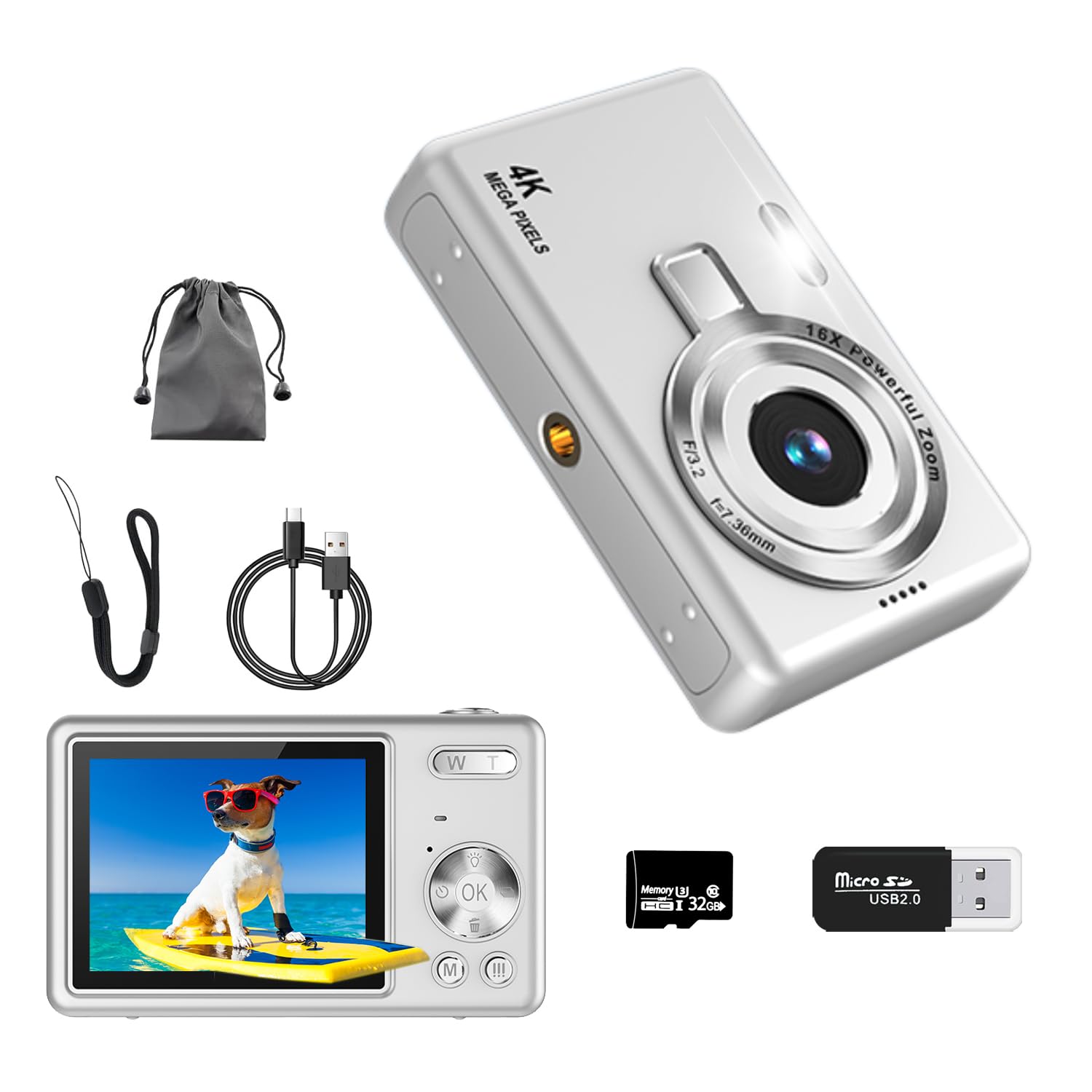 Amazon | デジカメ Acbaeta【4K動画撮影、5000万画素】デジタルカメラ